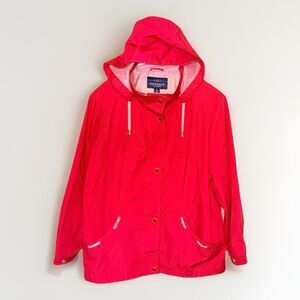 Mackintosh New England Utility Red Lined Vintage Hooded XL Rain Jacket Women’s